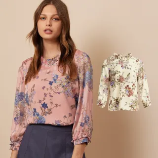 【ILEY 伊蕾】織蔥條紋印花萊賽爾混棉七分袖襯衫1221441501(紅) 歷史價格詳細信息