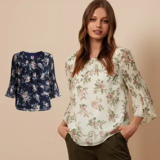 【ILEY 伊蕾】優雅荷葉綁帶手繪風玫瑰印花雪紡上衣(淺綠色；M-2L；1232181423) 歷史價格詳細信息