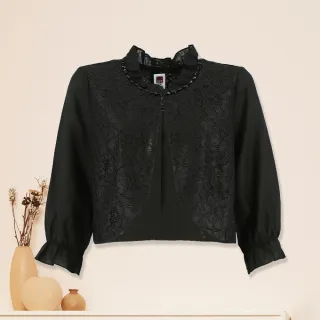 【ILEY 伊蕾】貴氣淑女造型領拼接雪紡絲巾印花上衣1213081024(粉) 歷史價格詳細信息