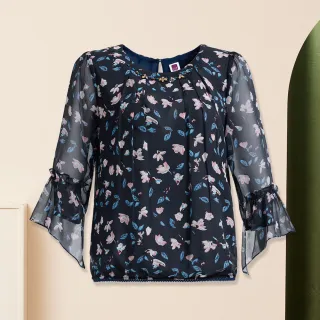 【ILEY 伊蕾】小蝴蝶結混羊毛波浪滾邊針織上衣(兩色；M-XL；1234455010) 歷史價格詳細信息