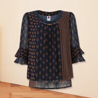 【ILEY 伊蕾】不規則荷葉活片剪裁斜紋A字短褲裙(深藍色；M-XL；1223022414) 歷史價格詳細信息