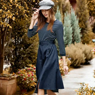 【ILEY 伊蕾】條紋微澎袖兩穿式外套(灰色；M-XL；1242014010) 歷史價格詳細信息