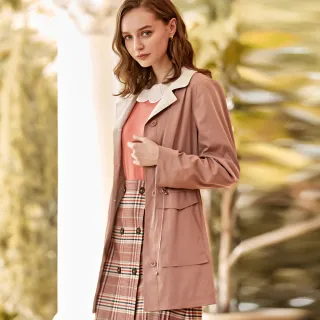 【ILEY 伊蕾】輕薄荷葉領造型大口袋抽繩長版拉鍊外套(藍色；M-XL；1231014015) 歷史價格詳細信息