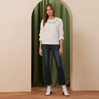 深藍色微喇牛仔褲女士2024夏季新款墜感高腰顯瘦大碼彈力喇叭褲子 歷史價格詳細信息