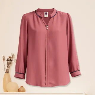 【ILEY 伊蕾】淑女圖樣刺繡撞色滾邊縲縈針織上衣(淺藍色；M-XL；1231455009) 歷史價格詳細信息