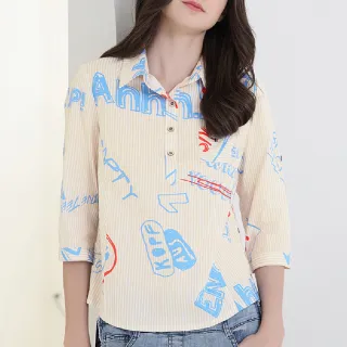 【ILEY 伊蕾】塗鴉藝術針織布上衣(黃；M-3L；1244011604) 歷史價格詳細信息