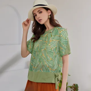 【ILEY 伊蕾】線條感撞色針織上衣(深藍色；M-2L；1234241602) 歷史價格詳細信息