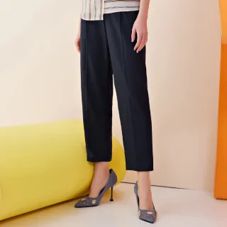 【ILEY 伊蕾】簡約都會單釦後腰鬆緊羊毛直筒長褲(黑色；M-2L；1223016318) 歷史價格詳細信息