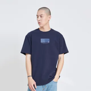 【EDWIN】男女裝 人氣復刻款 丹寧色塊印花短袖T恤(朱紅色) 歷史價格詳細信息