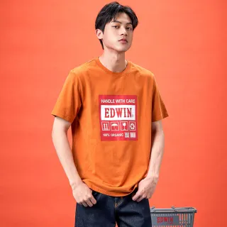 【EDWIN】男女裝 網路獨家↘標籤貼紙LOGO短袖T恤(黑色) 歷史價格詳細信息