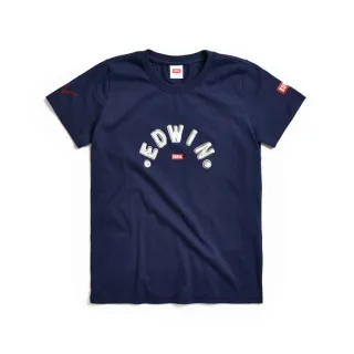 EDWIN 紅標金屬字LOGO短袖T恤(淡粉紅)-女款 歷史價格詳細信息