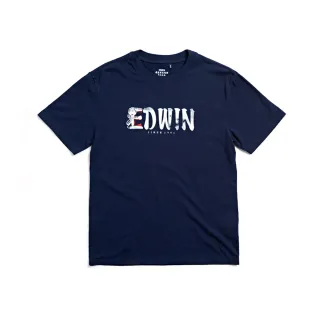 【EDWIN】男女裝 人氣復刻款 理髮廳 霓虹燈管印花短袖T恤(淡桔色) 歷史價格詳細信息