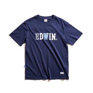 【EDWIN】男裝 再生系列 牛仔拼接LOGO長袖T恤(白色) 歷史價格詳細信息