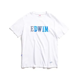 【EDWIN】男裝 再生系列 牛仔拼接LOGO長袖T恤(白色) 歷史價格詳細信息