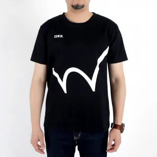 【EDWIN】男裝 人氣復刻款 小LOGO牛奶短袖T恤(黑色) 歷史價格詳細信息