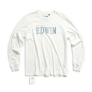 【EDWIN】男裝 再生系列 牛仔拼接LOGO長袖T恤(白色) 歷史價格詳細信息