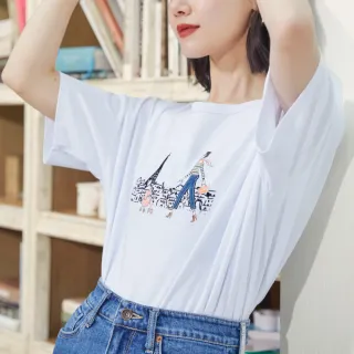 【SOMETHING】女裝 巴黎鐵塔LOGO短袖T恤(淺卡其) 歷史價格詳細信息
