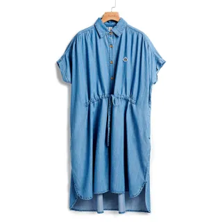 【EDWIN】江戶勝 女裝  抽繩短袖洋裝(酵洗藍) 歷史價格詳細信息