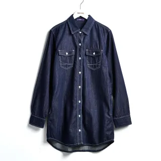 【SOMETHING】女裝 雙口袋水洗丹寧長袖襯衫(原藍色) 價格比較,價格查詢,歷史價格詳細信息