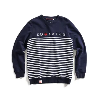 【EDWIN】江戶勝 男裝  草寫字圖騰連帽長袖T恤(丈青色) 歷史價格詳細信息