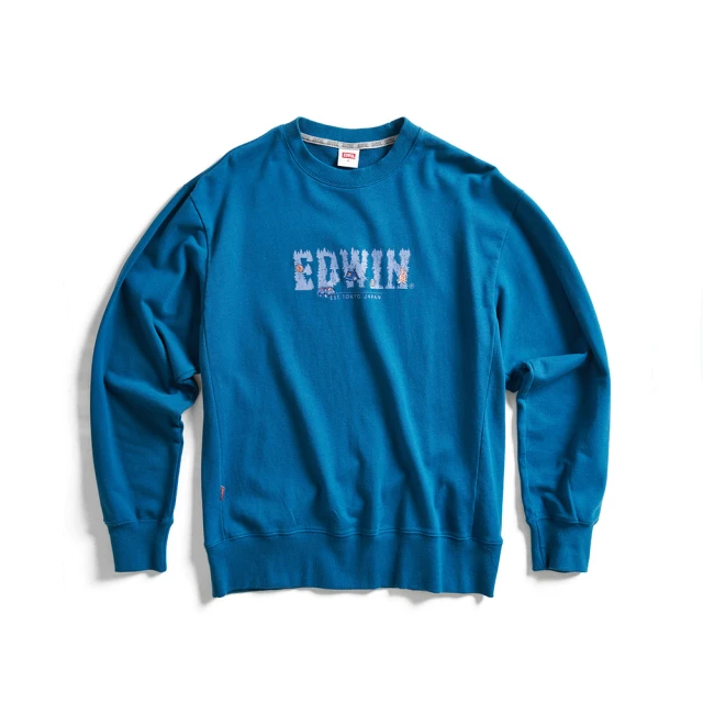 EDWIN 露營系列 森林LOGO寬版厚長袖T恤(土耳其藍)-男款 歷史價格詳細信息