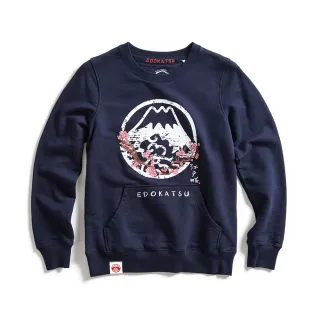 【EDWIN】江戶勝 男裝  草寫字圖騰連帽長袖T恤(丈青色) 歷史價格詳細信息