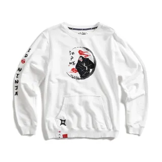 【EDWIN】江戶勝 男裝  草寫字圖騰連帽長袖T恤(丈青色) 歷史價格詳細信息