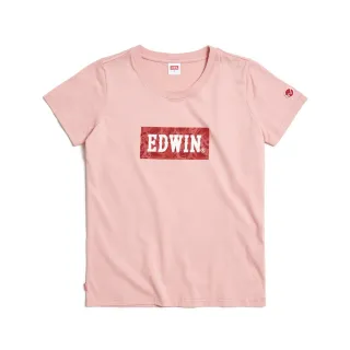 【EDWIN】女裝 紅標金屬字LOGO短袖T恤(米白色) 歷史價格詳細信息