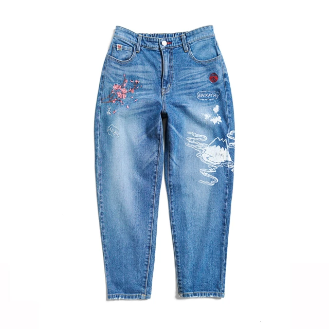 【EDWIN】江戶勝 女裝 富士櫻花刺繡休閒厚長袖T恤(米白色) 歷史價格詳細信息