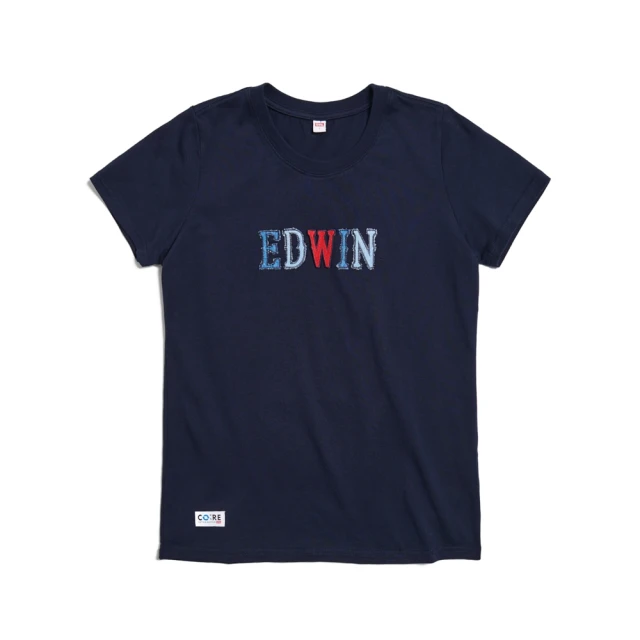 【EDWIN】女裝 再生系列 CORE回收布LOGO短袖T恤(丈青色) 歷史價格詳細信息