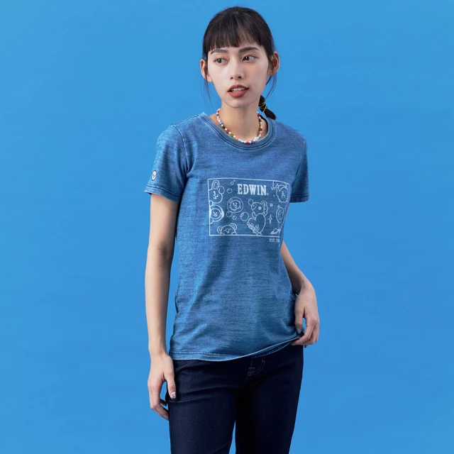 【EDWIN】女裝 BT21撞色短版短袖T恤(淺粉紅) 歷史價格詳細信息