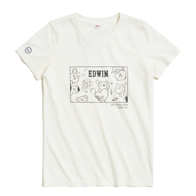 【EDWIN】女裝 BT21撞色短版短袖T恤(淺粉紅) 歷史價格詳細信息