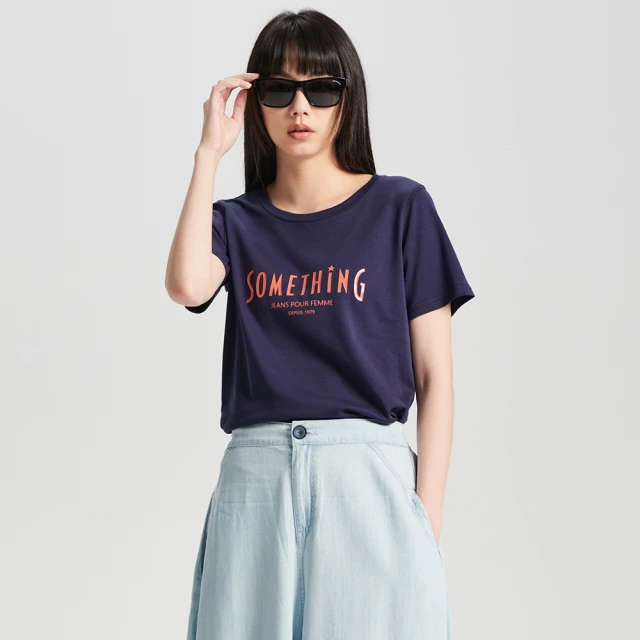 【SOMETHING】女裝 基本LOGO短袖T恤(丈青色) 歷史價格詳細信息