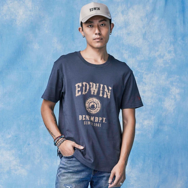 【EDWIN】男裝 印花夾層LOGO短袖T恤(黑色) 歷史價格詳細信息