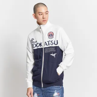 【EDWIN】江戶勝 男裝  草寫字圖騰連帽長袖T恤(丈青色) 歷史價格詳細信息