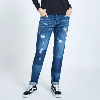 【EDWIN】女裝 BLUE TRIP破壞窄直筒牛仔褲(中古藍) 歷史價格詳細信息