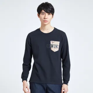 【EDWIN】男裝 口袋小LOGO長袖T恤(淺灰色) 歷史價格詳細信息
