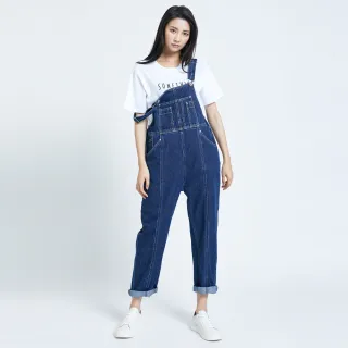 【SOMETHING】女裝 NEO FIT個性寬鬆吊帶長褲(酵洗藍) 價格比較,價格查詢,歷史價格詳細信息