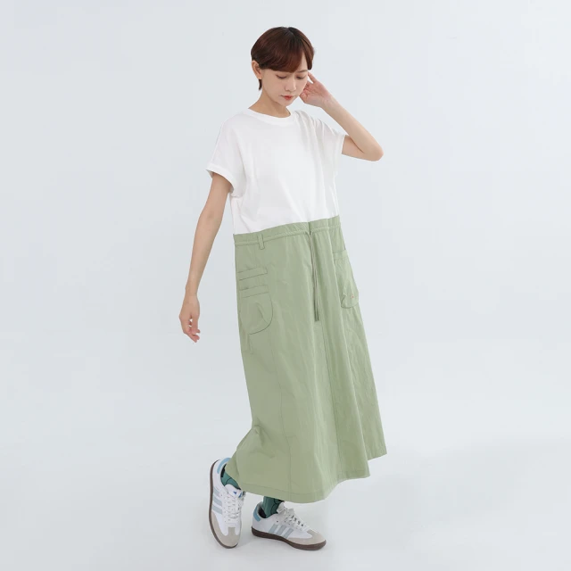 【a la sha】異材質斜邊剪接寬鬆褲 歷史價格詳細信息