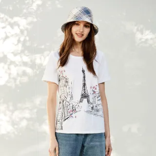 蜜雪兒 高含棉圓領文青風印花上衣 淺紫 MySHEROS 官方直營店 2210-31383-81 歷史價格詳細信息