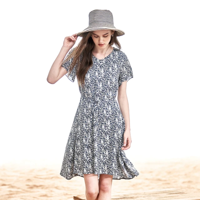 V領滿版條紋印花鬆緊收腰荷葉短袖上衣 《AB15619》 歷史價格詳細信息