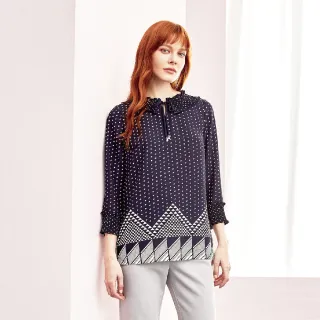 蜜雪兒MySHEROS-圓領綁帶印花上衣-綠 0210-21683-60 (僅有尺寸 40) 歷史價格詳細信息