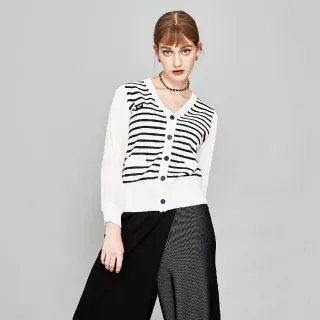 蜜雪兒MySHEROS-圓領拼接條紋印花上衣-黑-1110-31682-20 歷史價格詳細信息