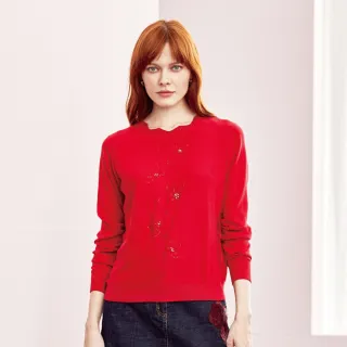 蜜雪兒 花邊領鑲亮鑽拼接花邊袖針織毛衣 粉紫 MySHEROS 官方直營店 2310-24253-82 歷史價格詳細信息