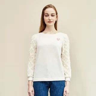 蜜雪兒MySHEROS-圓領透膚典雅上衣-藍 0210-21625-70 (僅有尺寸 44) 歷史價格詳細信息