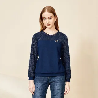 蜜雪兒MySHEROS-圓領素色膨袖上衣-深藍 0210-21334-74 歷史價格詳細信息