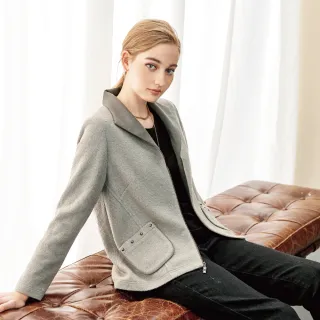 蜜雪兒 羊毛鑲亮鑽圓領顯瘦針織衫 灰MySHEROS 官方直營店 2410-24273-21 歷史價格詳細信息