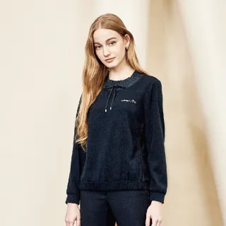 蜜雪兒 花邊領鑲亮鑽拼接花邊袖針織毛衣 粉紫 MySHEROS 官方直營店 2310-24253-82 歷史價格詳細信息