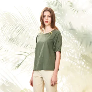 蜜雪兒MySHEROS-設計圓領蕾絲五分袖上衣－綠9310-11302-60 (僅有尺寸 38) 歷史價格詳細信息