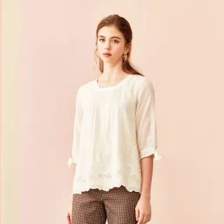 蜜雪兒MySHEROS-設計圓領蕾絲五分袖上衣－綠9310-11302-60 (僅有尺寸 38) 歷史價格詳細信息